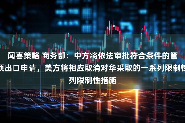 闻喜策略 商务部：中方将依法审批符合条件的管制物项出口申请，美方将相应取消对华采取的一系列限制性措施
