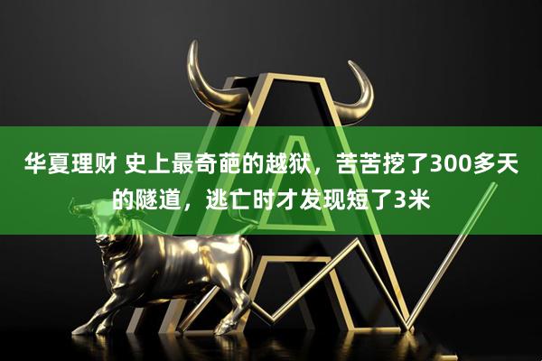 华夏理财 史上最奇葩的越狱,苦苦挖了300多天的隧道,逃亡时才发现短了3米